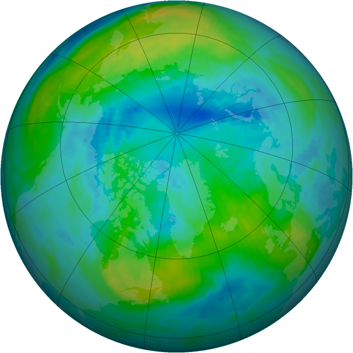 Arctic ozone map for 05 October 1984